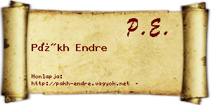 Pákh Endre névjegykártya